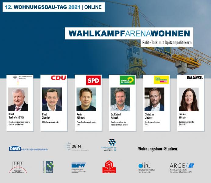 12. Wohnungsbau-Tag 2021 Politische Sprecher in der Wahltagarena